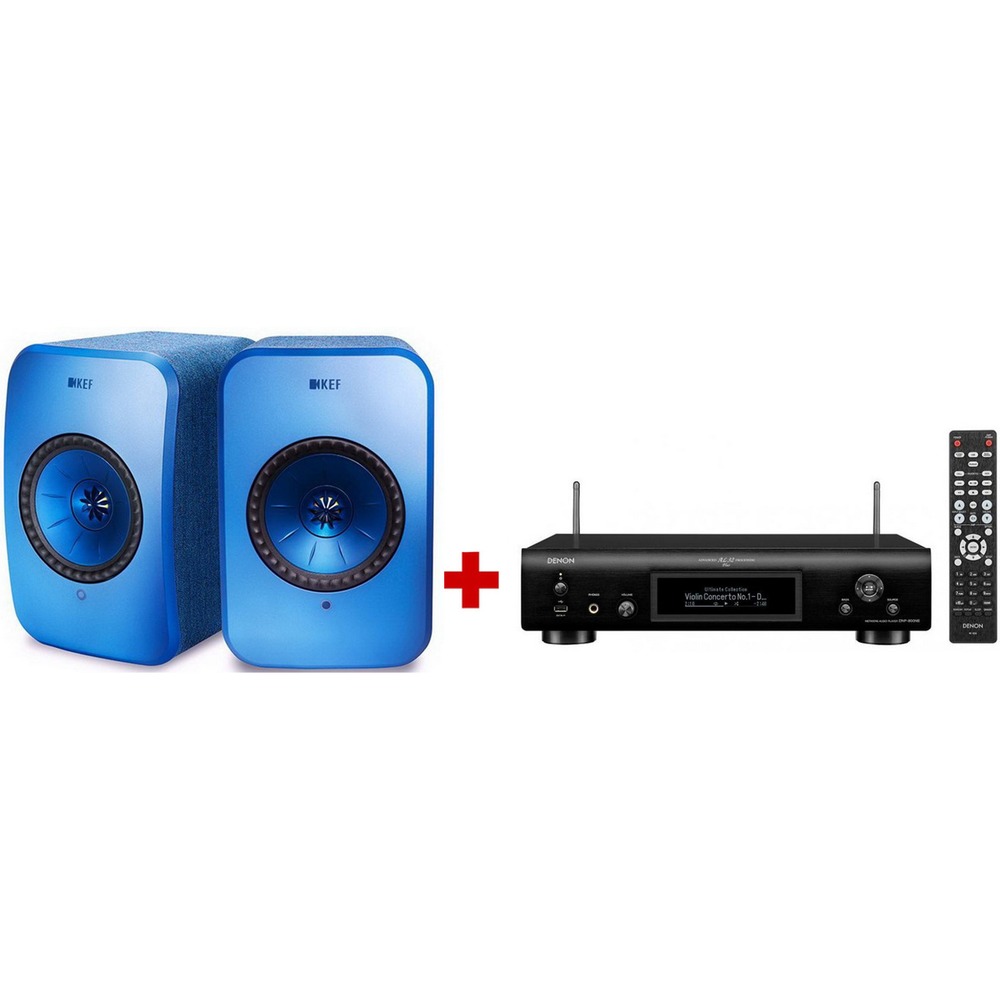 Активная акустика KEF LSX BLUE + Denon DNP 800NE Black
