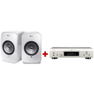 Активная акустика KEF LSX WHITE + Denon DNP 800NE Silver