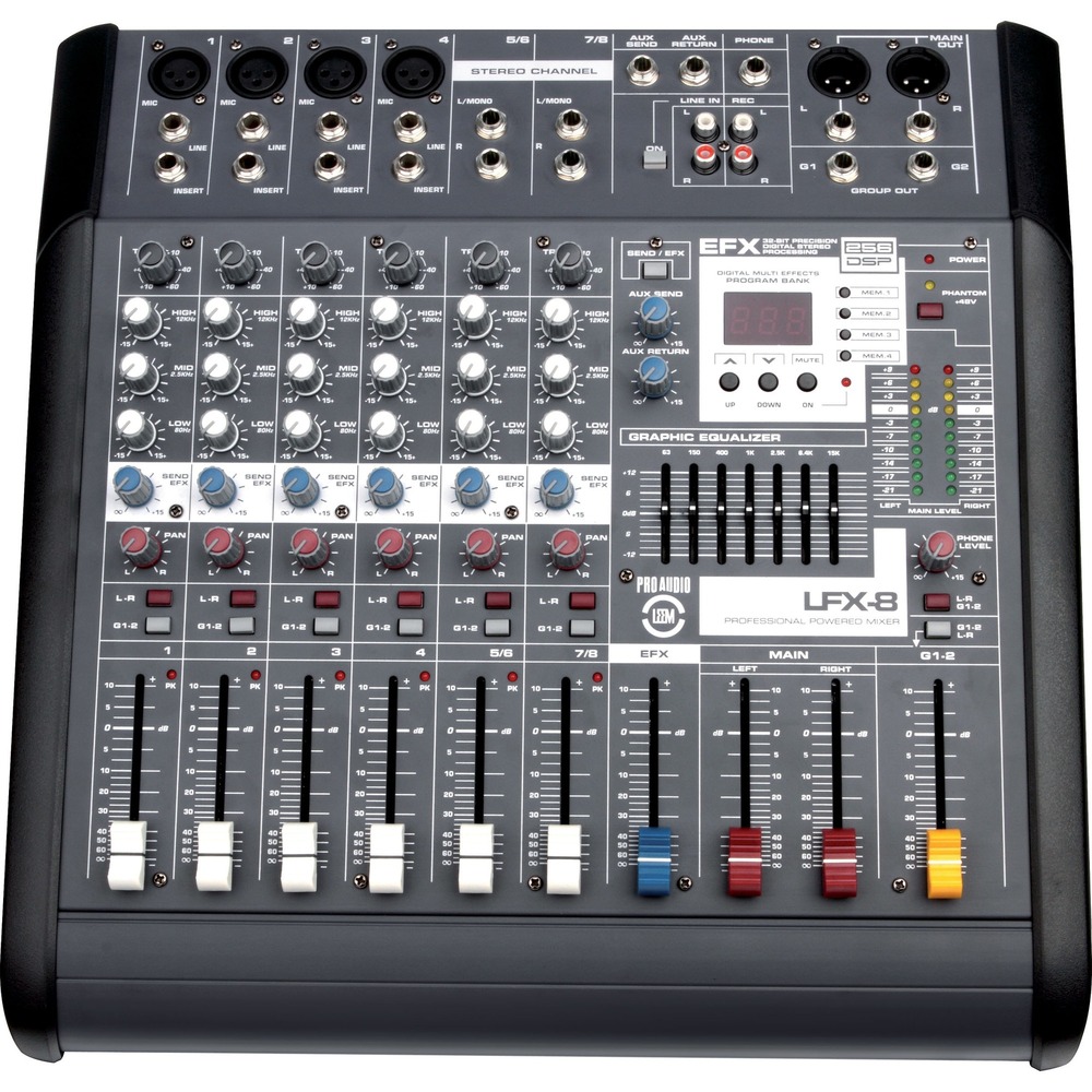Микшер с усилителем Leem LFX-8MT