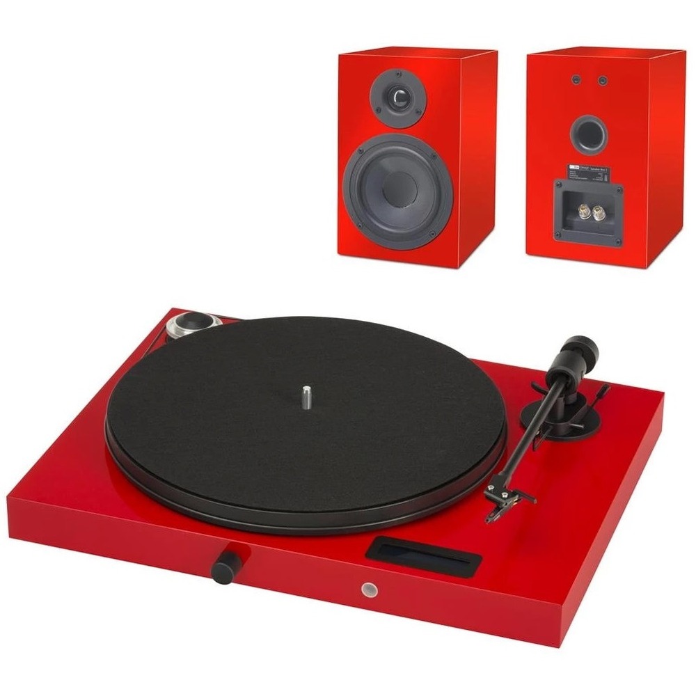 Проигрыватель винила комплект Pro-Ject SET JUKEBOX E SPEAKER BOX 5 RED/RED