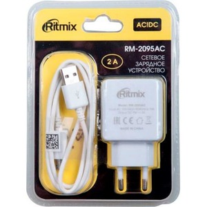 Сетевое зарядное устройство универсальное Ritmix RM-2095AC White