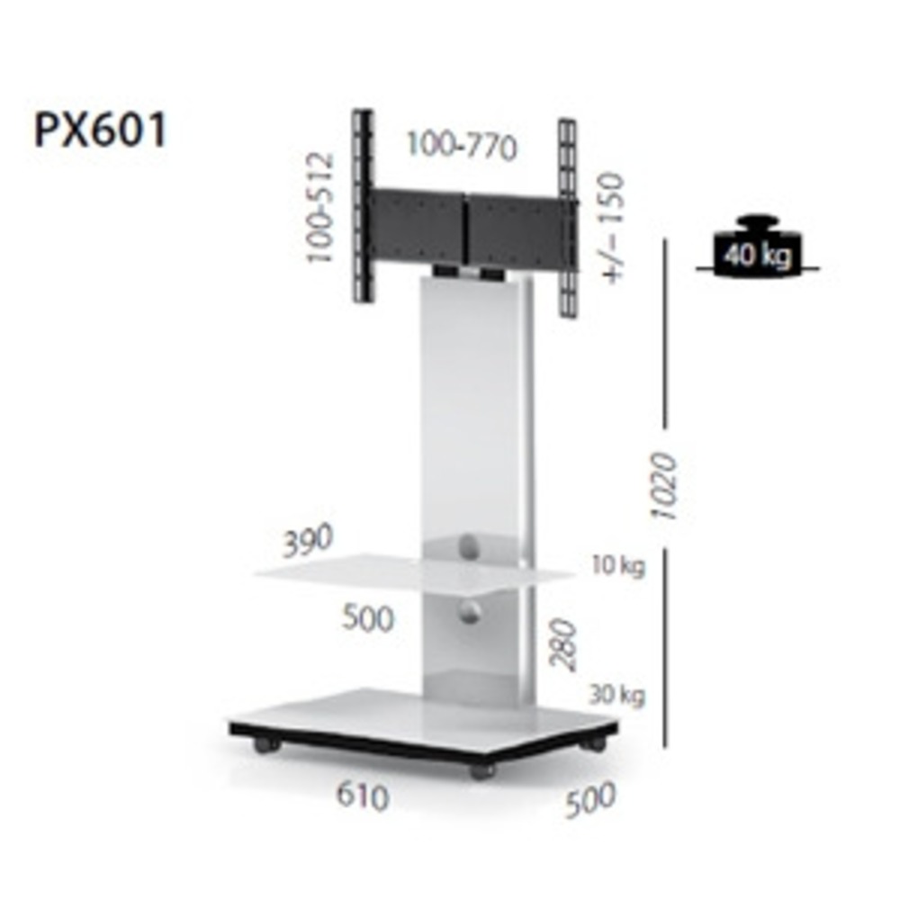 Мобильный стенд для ТВ Spectral PX 601 BG