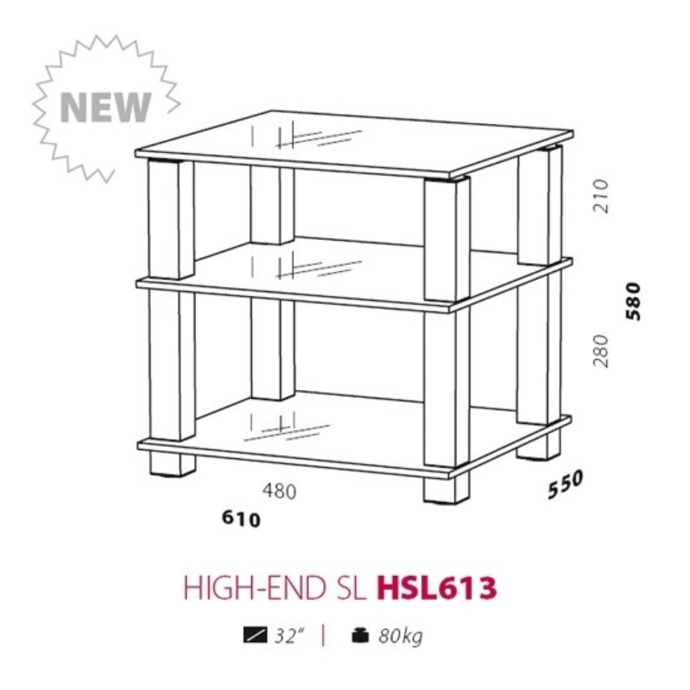 Тумба для ТВ Spectral HSL-613 Al-KG (2 boxes)