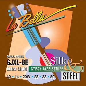 Струны для акустической гитары LA BELLA GJXL-BE Gypsy Jazz Silk Steel