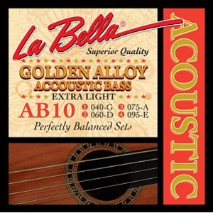 Струны для акустической бас гитары La Bella AB-10 Golden Alloy