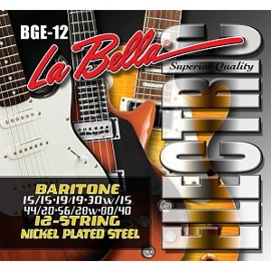 Струны для 12-ти струнной гитары баритон LA BELLA BGE-12