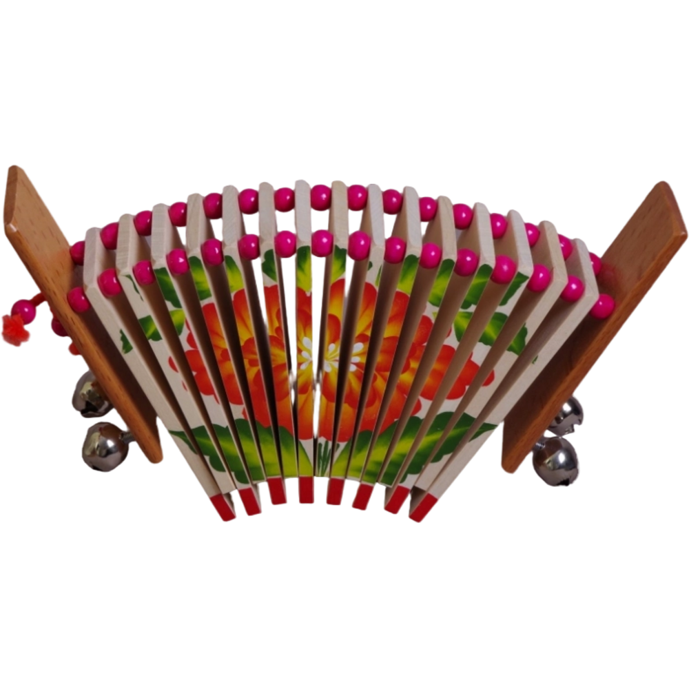 Трещотка пластинчатая «малютка» с бубенцами Мастерская Сереброва MS-K2-TR-04