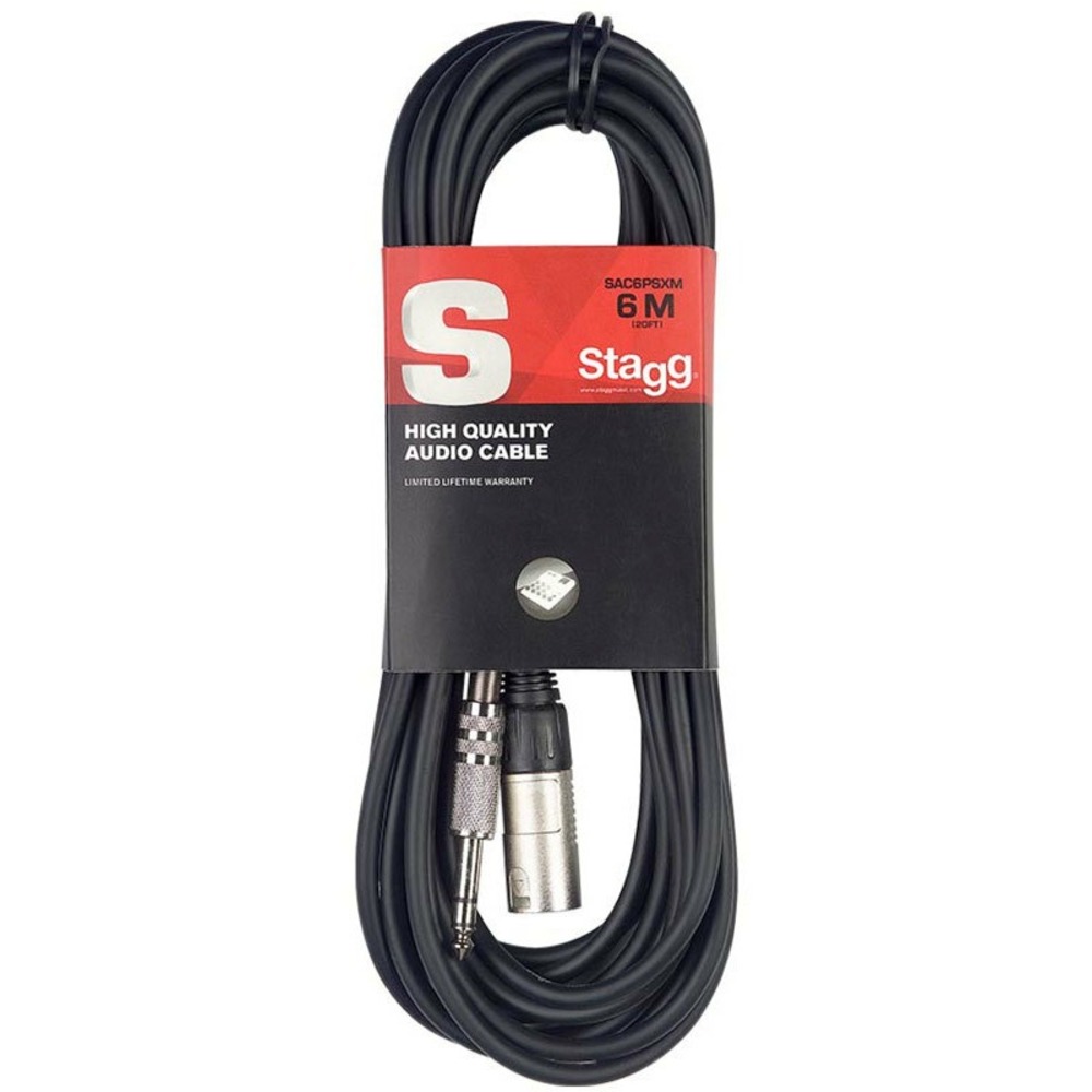 Кабель аудио 1xJack - 1xXLR Stagg SAC6PSXM DL6 6.0m