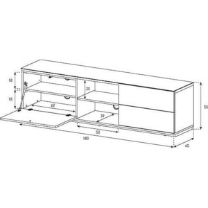 Тумба для ТВ Sonorous LB 1181 GWHT MOL