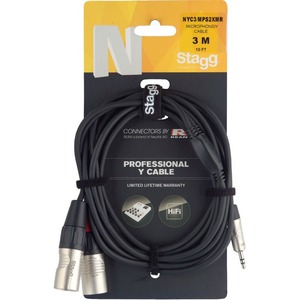 Кабель аудио 1xMini Jack - 2xXLR Stagg NYC3/MPS2XMR 3.0m