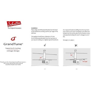 Комплект одиночной колковой механики для укулеле SCHALLER 10550703.42.32