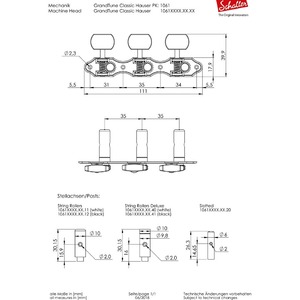 Комплект колковой механики для классической гитары SCHALLER 10610563.60.41