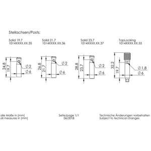 Комплект одиночной колковой механики SCHALLER 10140123.17.55