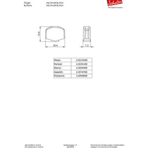 Комплект одиночной колковой механики SCHALLER 10020523.02.52