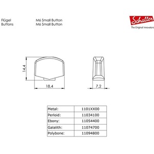 Комплект одиночной колковой механики SCHALLER 10020423.01.36