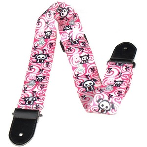 Ремень для гитары Perris LPCSA-1114 SKELANIMALS PINK