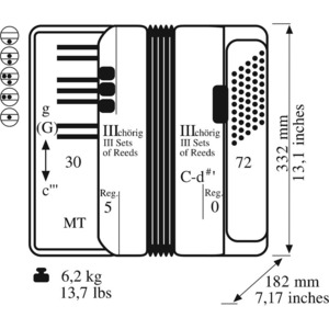 Аккордеон Weltmeister Juwel-III-72/30-RD