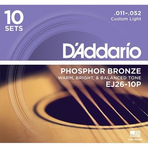 Струны для акустической гитары DAddario EJ26-10P