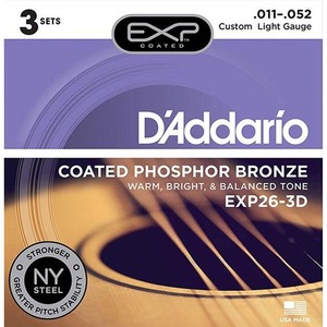 Струны для акустической гитары DAddario EXP26-3D