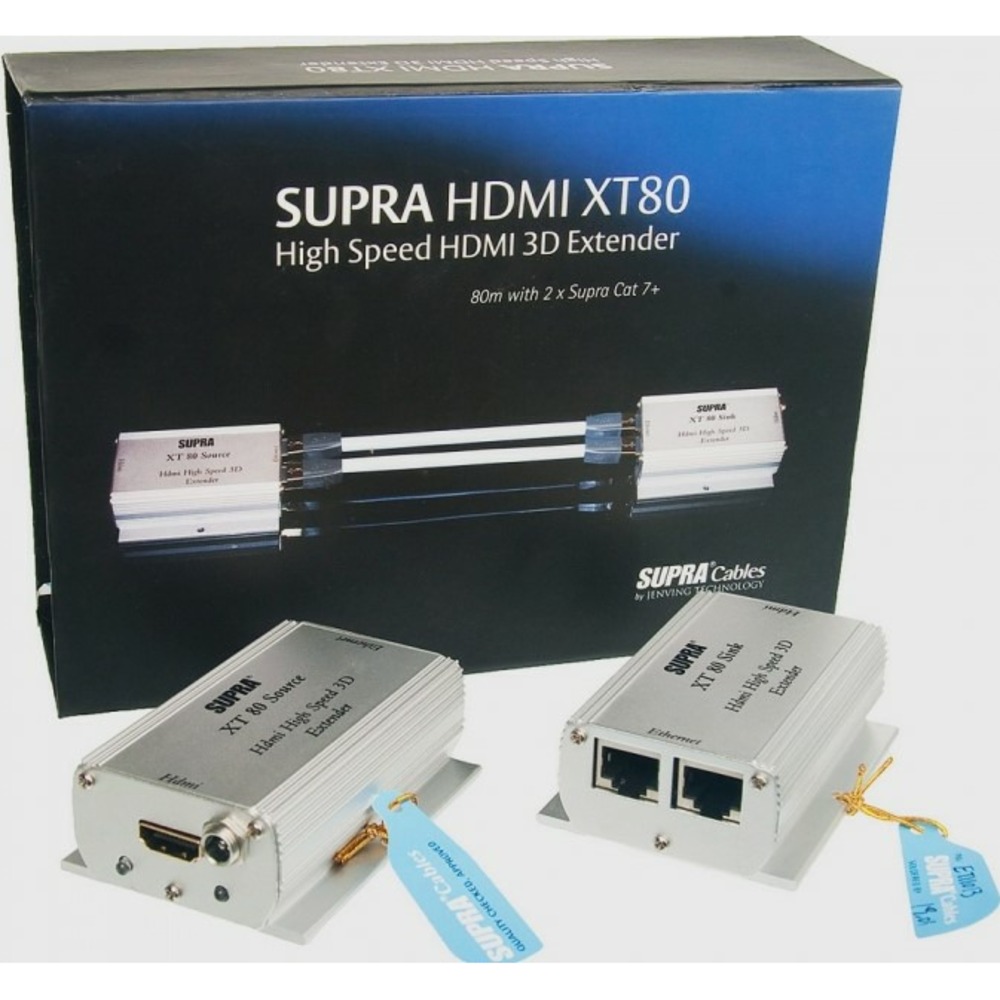 Передача по витой паре HDMI Supra Extender HDMI XT80 2XCAT7