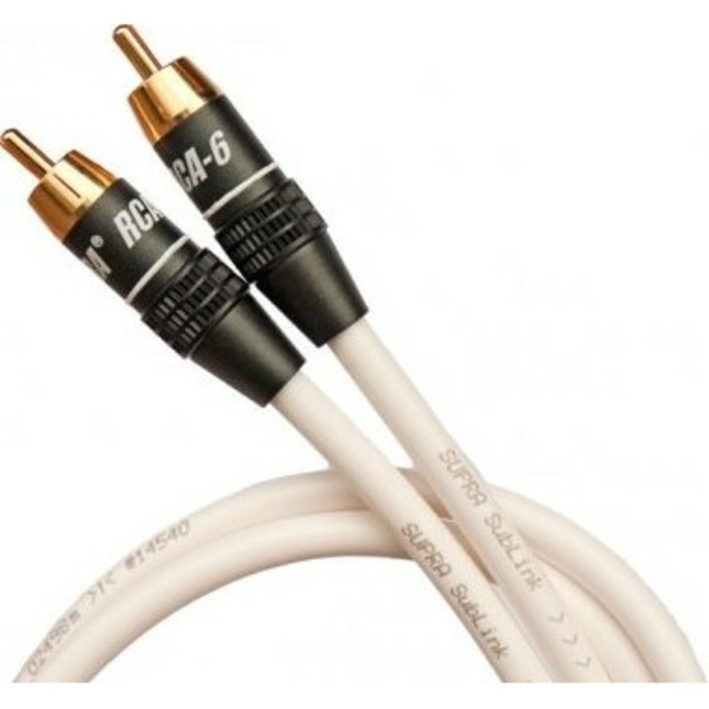 Кабель сабвуферный 1xRCA-1xRCA Supra SubLink White 8.0m