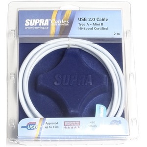 Кабель USB 2.0 Тип A - B 5pin mini Supra USB 2.0 A-MINI B Blue 1.0m