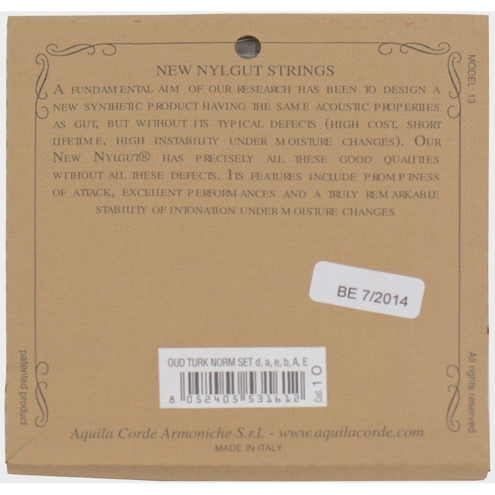 Струны для турецкого уда AQUILA 1O-11Sottn Oud Turc