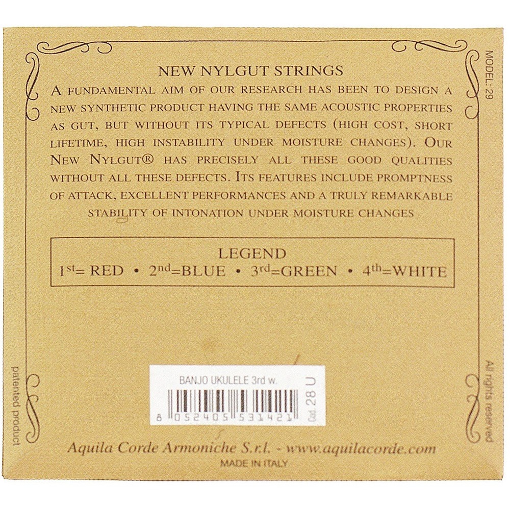 Струны для банджо AQUILA 28U New Nylgut Banjouke