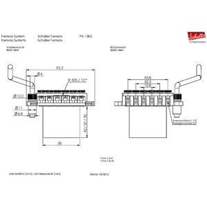 Тремоло праворукое SCHALLER TREMOLO FLOYD ROSE 13020532.02 R2-32 mm