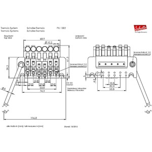 Тремоло праворукое SCHALLER TREMOLO FLOYD ROSE 13020532.02 R2-32 mm