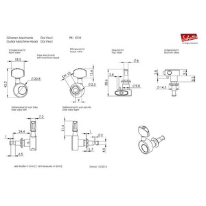 Колки для электрогитары SCHALLER M6GOL A Da Vinci 10100520