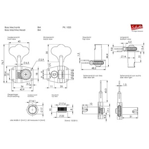Колки для 5-ти струнной бас-гитары SCHALLER BM5NI 10250112.26.71