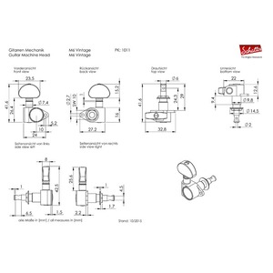 Колки для электрогитары SCHALLER M6CHL Vintage 10110220.13.36