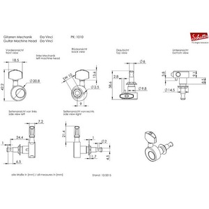 Колки для электрогитары SCHALLER M6BC Da Vinci 10100423