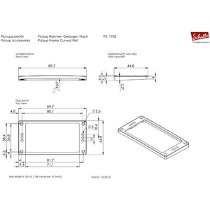 Рамка звукоснимателя SCHALLER Pickup-Frames 17020212