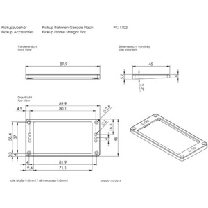Рамка звукоснимателя SCHALLER Pickup-Frames 17020311