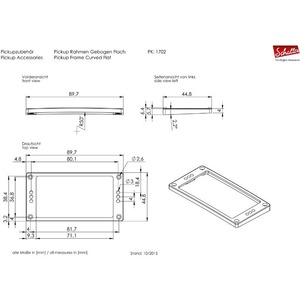 Рамка звукоснимателя SCHALLER Pickup-Frames 17020312