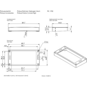 Рамка звукоснимателя SCHALLER Pickup-Frames 17020414