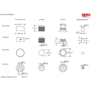 Ручка в форме шляпки для гитары SCHALLER 15010700