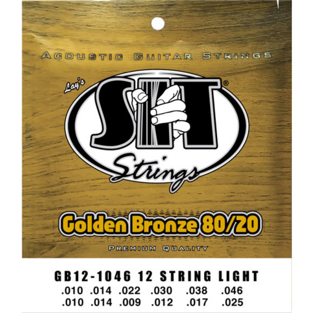 Струны для 12-ти струнной акустической гитары SIT Strings GB121046 Golden Bronze Light 80/20 10-46