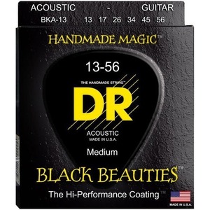 Струны для акустической гитары DR String BKA-13 BLACK BEAUTIES