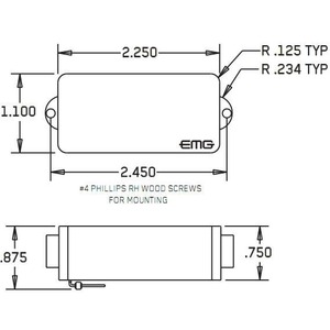 Звукосниматель EMG P6 BK