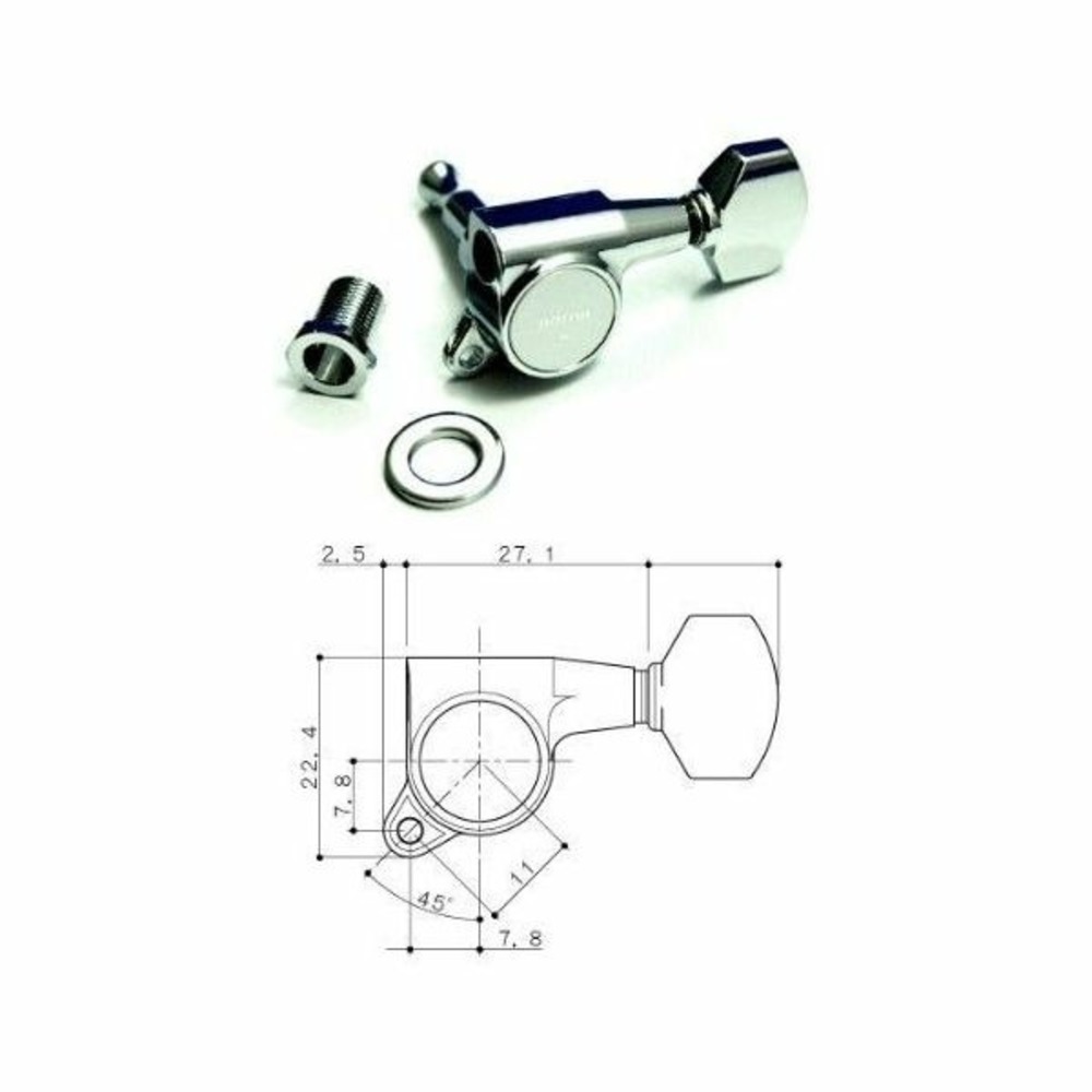 Колки локовые Gotoh SG381-MG-07-C- L3+R3