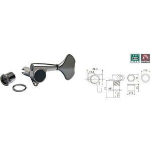 Колки для 4-х струнной бас-гитары Gotoh GB-707-CK- L2+R2