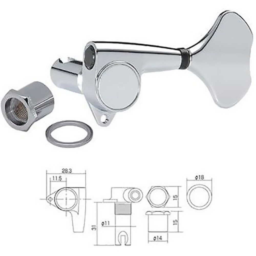 Колки для 4-х струнной бас-гитары Gotoh GB-707-C- L4