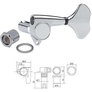 Колки для 4-х струнной бас-гитары Gotoh GB-707-C- L4