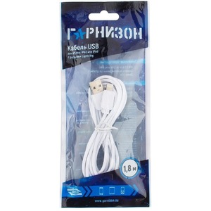 Кабель USB 2.0 Тип A - Lightning Гарнизон GCC-USB2-AP2-6-W 1.8m