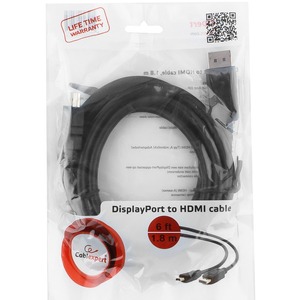 Кабель DisplayPort - HDMI Cablexpert CC-DP-HDMI-6 1.8m