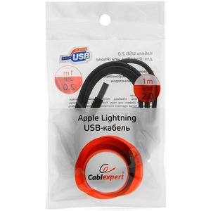 Кабель USB 2.0 Тип A - Lightning Cablexpert CC-ApUSB2bk1m 1.0m