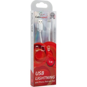 Кабель USB 2.0 Тип A - Lightning Cablexpert CC-S-APUSB01W-1M 1.0m